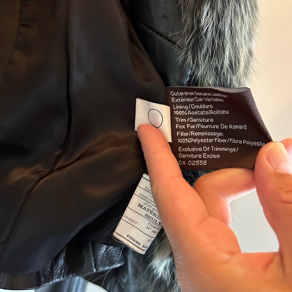 Danier real leather and real fox fur jacket 2xs thinsulate - Picture 6 of 8